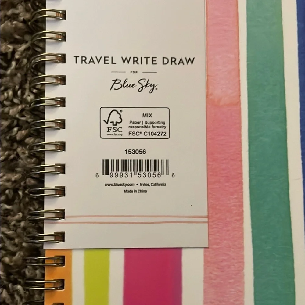 Blue Sky Multicolor Striped Planner